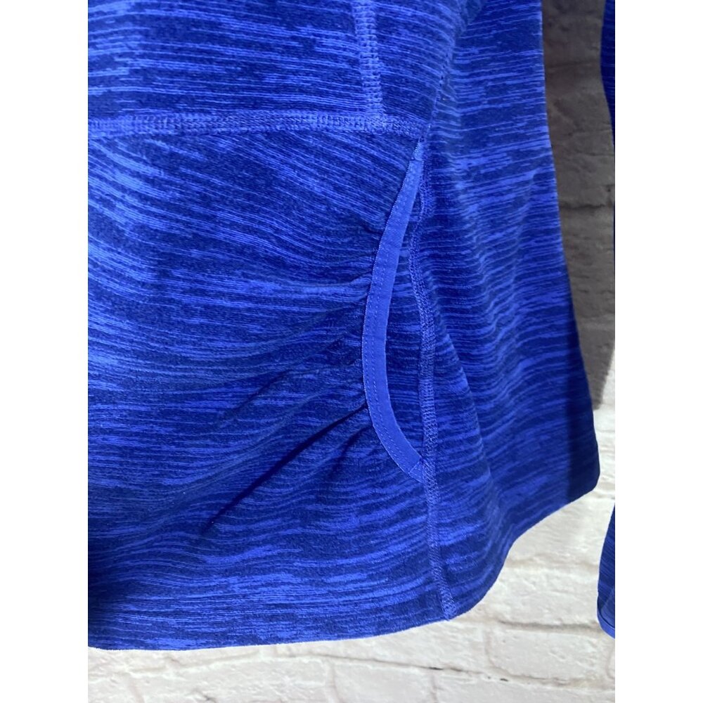 The North Face Fleece Jacket Womens Large Cobalt Zipper Hood Pockets - Picture 8 of 15